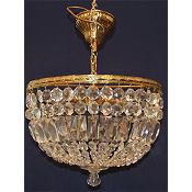 Large Bag Chandelier with extra wide brass rim