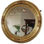 19th Century gilt circular antique mirror 