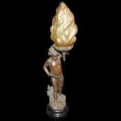 French Spelter Figural Lamp