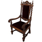 large antique open armchair