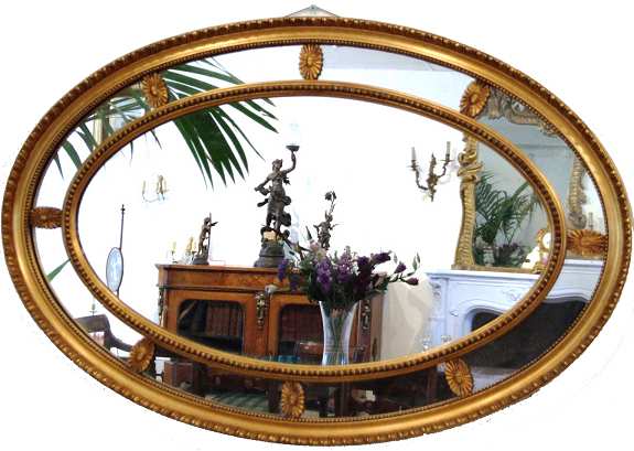 Regency style Edwardian oval gilt mirror