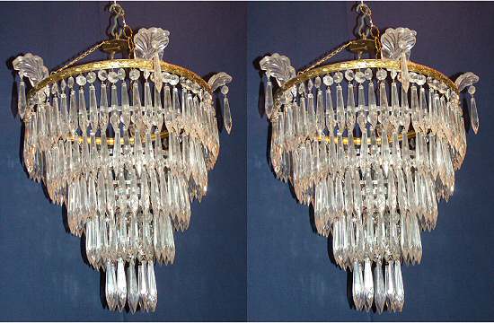 Antique pair chandeliers