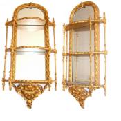 Antique pair of gilt mirrors