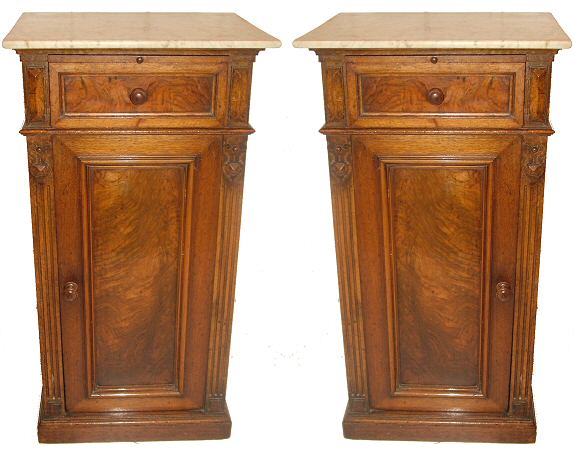 Antique pair of bedside cabinets