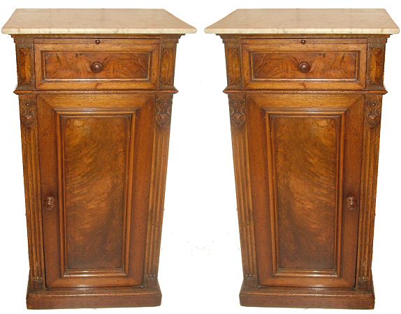 Antique pair of bedside cabinets