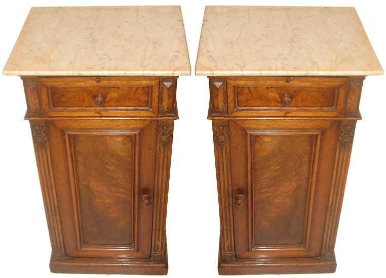 Antique pair of bedside cabinets