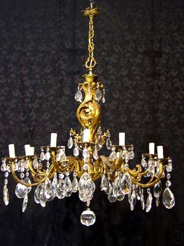 Italian LXV style large antique chandelier