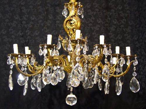 Italian LXV style large antique chandelier