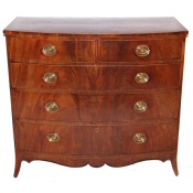 Regency mahogany bowfront chest of drawers