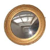 Antique round gilt mirror