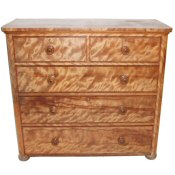 Victorian satin birch chest of drawers