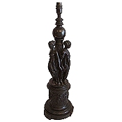large antique spelter figural lamp