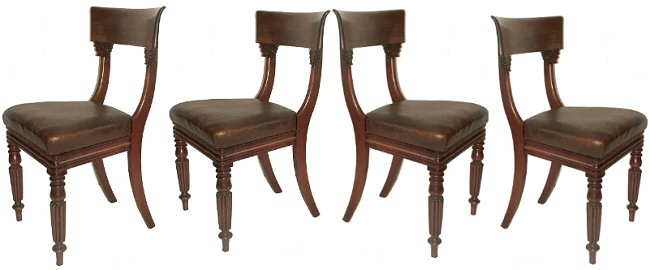 Antique set of four chairs