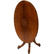 Oval Victorian Tilt Top Table in figured walnut dating to Circa 1880 