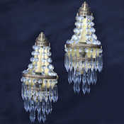 Pair of  Icicle Drop Crystal Wall lights