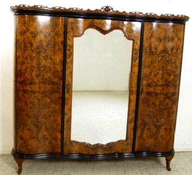 Italian Venetian,veneered burr walnut  antique armoire