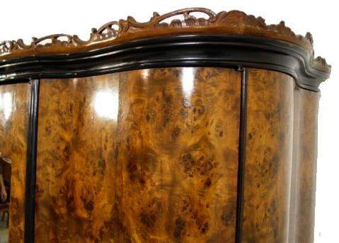 Italian Venetian,veneered burr walnut  antique armoire