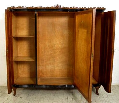 Italian Venetian,veneered burr walnut  antique armoire